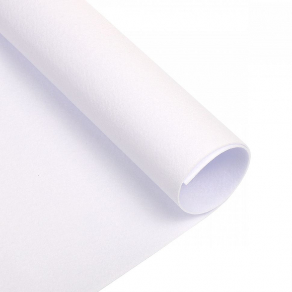 Фетр декоративный 1,2мм; лист 33см х 53см/ 801 (белоснежный) Корея