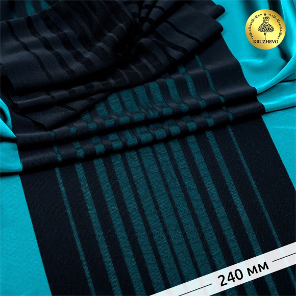 Кружево-стрейч KRUZHEVO арт.TBY.PN7266 шир.240мм цв.170 черный уп.25м