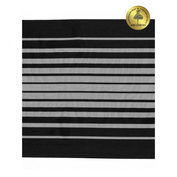 Кружево-стрейч KRUZHEVO арт.TBY.PN7266 шир.240мм цв.170 черный уп.25м