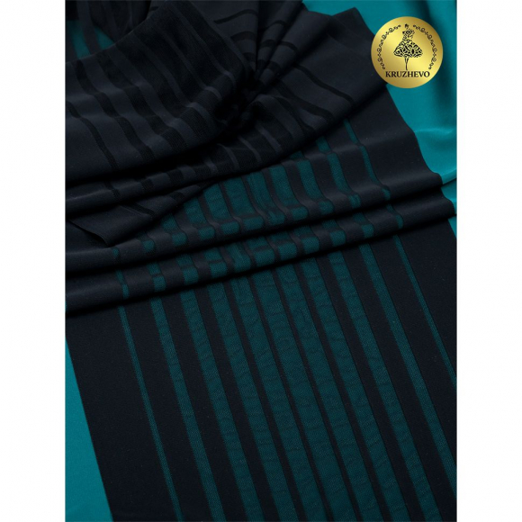 Кружево-стрейч KRUZHEVO арт.TBY.PN7266 шир.240мм цв.170 черный уп.25м