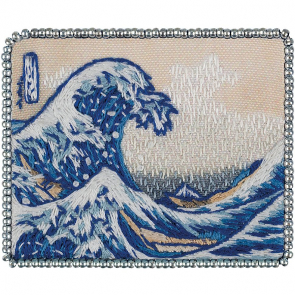 Набор для вышивания PANNA Живая картина арт. MET-JK-2268 Брошь. Большая волна в Канагаве 5х6 см