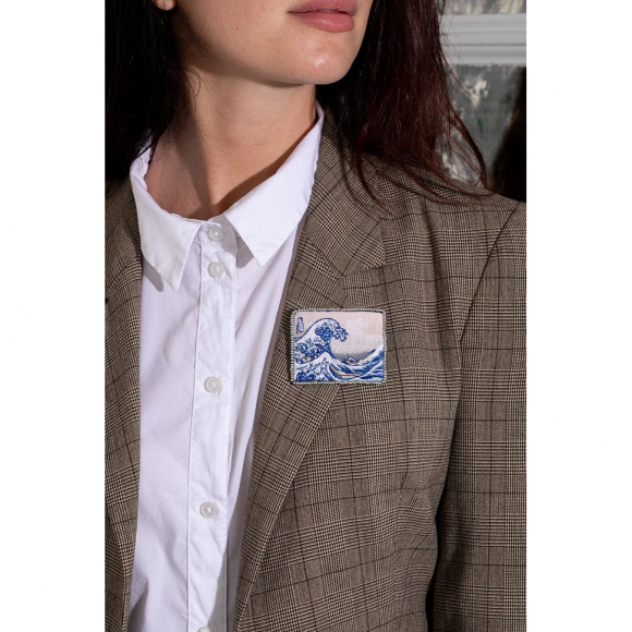 Набор для вышивания PANNA Живая картина арт. MET-JK-2268 Брошь. Большая волна в Канагаве 5х6 см