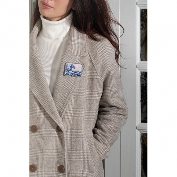 Набор для вышивания PANNA Живая картина арт. MET-JK-2268 Брошь. Большая волна в Канагаве 5х6 см