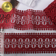 Кружево гипюр KRUZHEVO арт.TR.8G8316 шир.81мм цв.06 бордо уп.9м