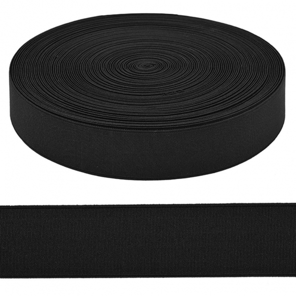 Резинка башмачная для обуви 40мм цв.черный аппретированная уп.25 м