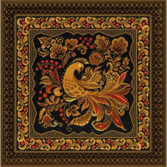 Набор для вышивания РИОЛИС арт.1758 Подушка/панно Хохлома 40х40 см