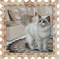 Набор для вышивания мулине НОВА СЛОБОДА арт.КО4031 Котэ. Снежок 24х24 см