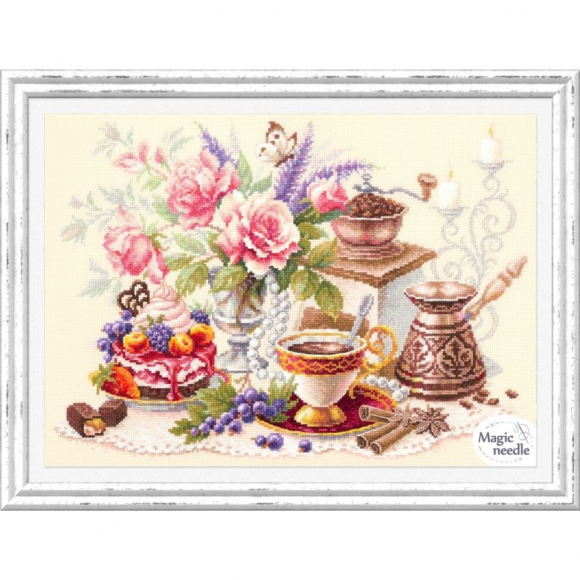 Набор для вышивания ЧУДЕСНАЯ ИГЛА арт.120-203 На чашечку кофе...? 40х28 см