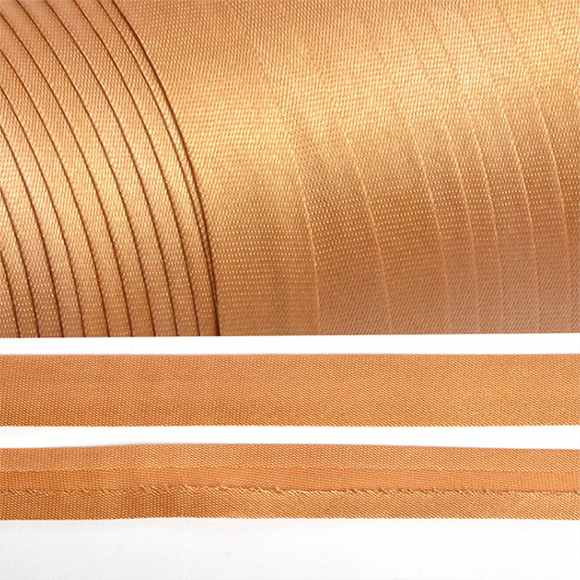 Косая бейка TBY атласная шир.15мм цв.F279 (6366) песочный уп.132 м