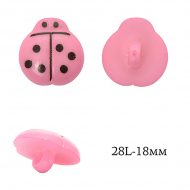 Пуговицы пластик Божья коровка TBY.P-1828 цв.10 розовый 28L-18мм, на ножке, 400 шт