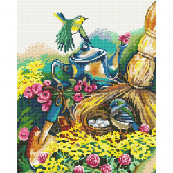 Кристальная мозаика на холсте ФРЕЯ арт.ALVK-15 Лесные трели 50х40 см