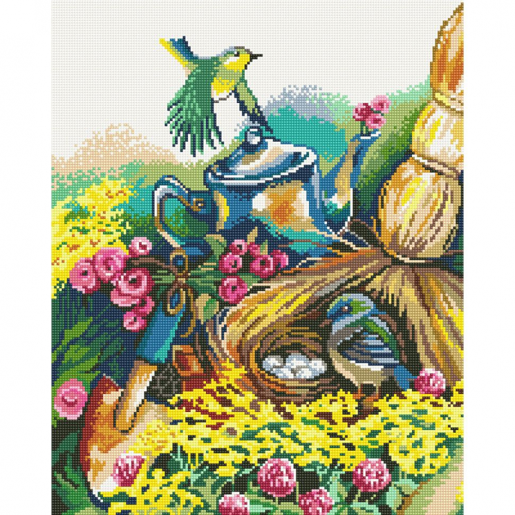 Кристальная мозаика на холсте ФРЕЯ арт.ALVK-15 Лесные трели 50х40 см