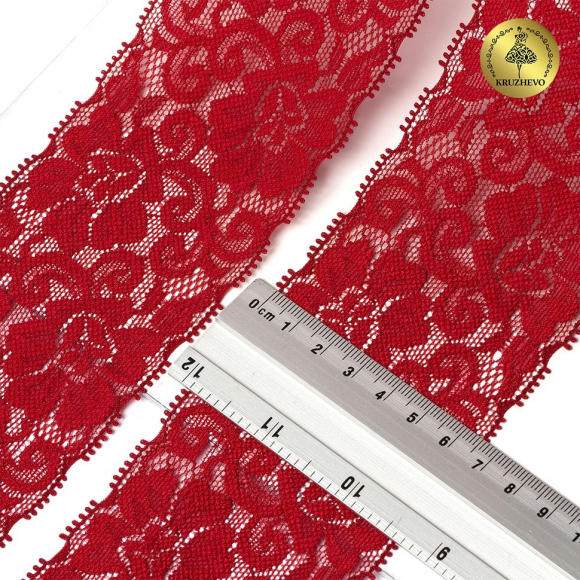 Кружево-стрейч KRUZHEVO арт.TBY.L840 шир.65мм цв.101/S059 темно-красный уп.25м