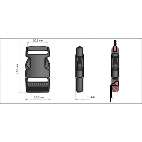 Фастекс 30мм FH30 цв.черный нагрузка 80 кг уп.100 шт