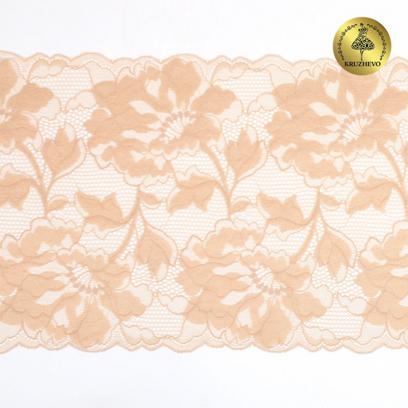 Кружево-стрейч KRUZHEVO арт.TBY.OG59 шир.230мм цв.телесный уп.10м Кружево-стрейч KRUZHEVO арт.TBY.OG59 шир.230мм цв.телесный уп.10м