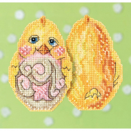 Набор для вышивания MILL HILL Желтый цыпленок Jim Shore 6х9 см