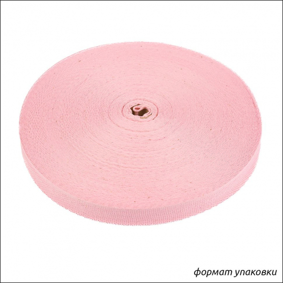 Тесьма киперная 17 мм хлопок 1,8г/см арт.12.2С-256К.17.004 цв.розовый уп.50м