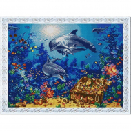 Рисунок на ткани (Бисер) КОНЁК арт. 1330 Морские сокровища 45х60 см