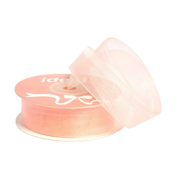 Лента капрон (органза) IDEAL шир.25мм цв.1009 персиковый уп.27,4 м