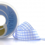 20176_Лента с рисунком клетка SAFISA, 25 мм, 25 м, цвет 04, голубой