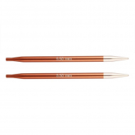 47506 Knit Pro Спицы съемные для вязания Zing 5,5мм для длины тросика 28-126см, алюминий, охра (коричневый) 2шт