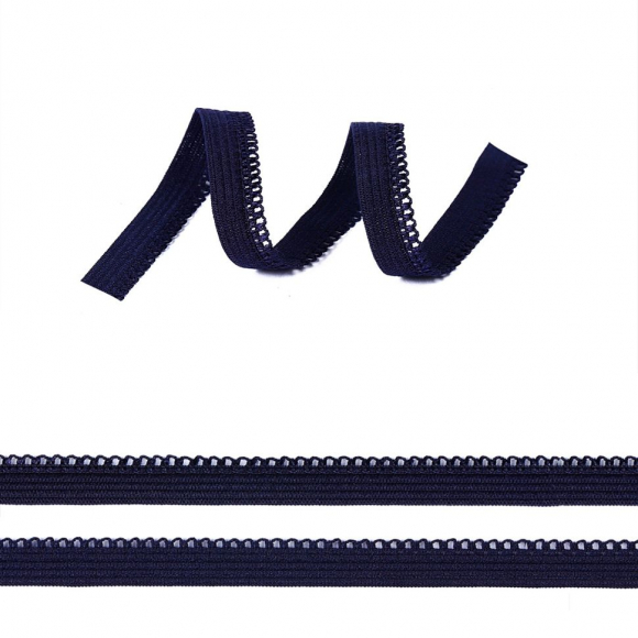 Резинка TBY бельевая ажурная 10мм арт.RB03061L  цв. 061 темно-синий уп.100м