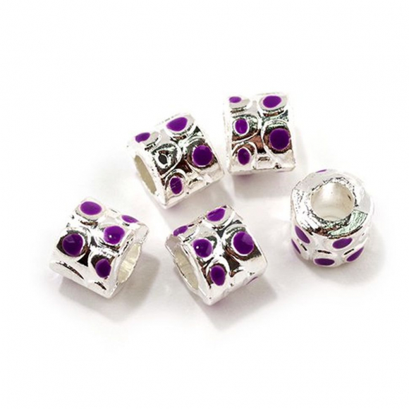 Бусины металлические с эмалью арт.PN-F53 8х10мм, in ? 5мм