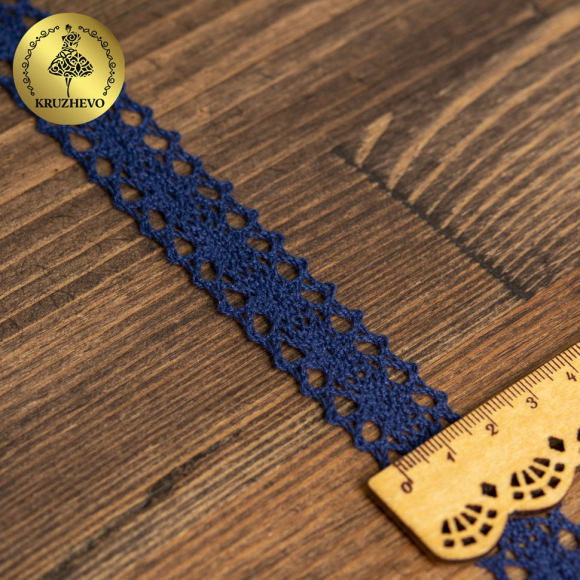 Тесьма вязаная KRUZHEVO 20мм TBY-6307-1 цв.29 темный-синий уп.10м