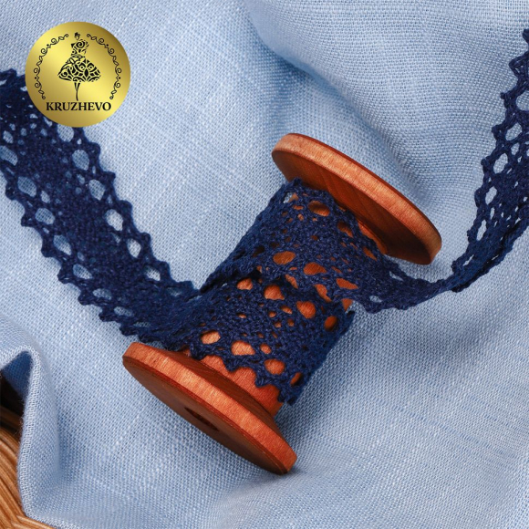 Тесьма вязаная KRUZHEVO 20мм TBY-6307-1 цв.29 темный-синий уп.10м