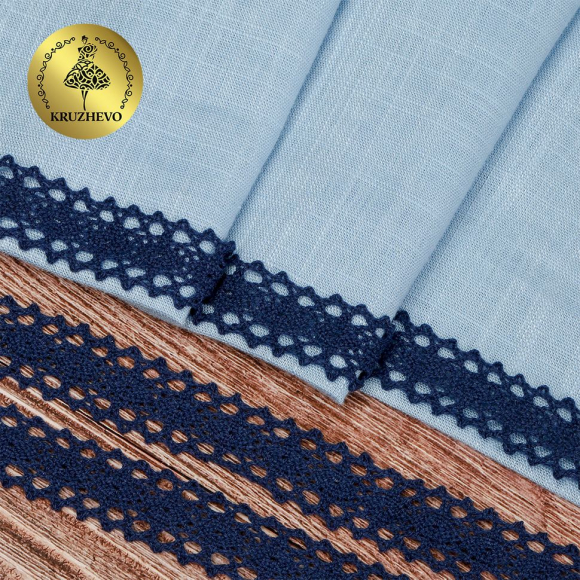 Тесьма вязаная KRUZHEVO 20мм TBY-6307-1 цв.29 темный-синий уп.10м