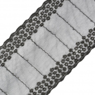 Кружево на сетке арт.TBY JQ10174 шир.100мм цв.черный уп.13,71м