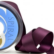 18831_Лента атласная двусторонняя SAFISA, 11 мм, 25 м, цвет 58, бордовый светлый