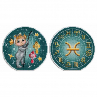 Набор для вышивания ЖАР-ПТИЦА арт.Р-698 Знаки Зодиака. Рыбы. 12х12 см Набор для вышивания ЖАР-ПТИЦА арт.Р-698 Знаки Зодиака. Рыбы. 12х12 см