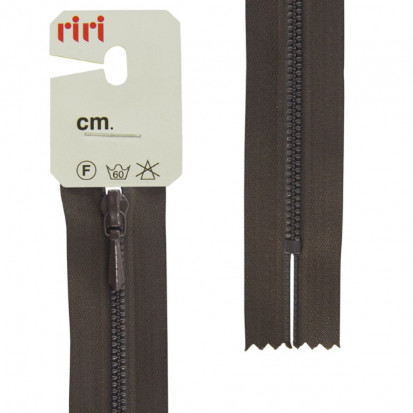 30075_Молния металл крашеная неразъёмная, слайдер Tropf, 3 мм,18 см, цвет 2226, темный шоколад