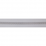 Мерсеризованное хлопковое кружево, 8 мм, цвет серый