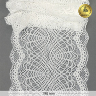 Кружево-стрейч KRUZHEVO арт.TBY.6389 шир.190мм цв.004 белый уп.3м