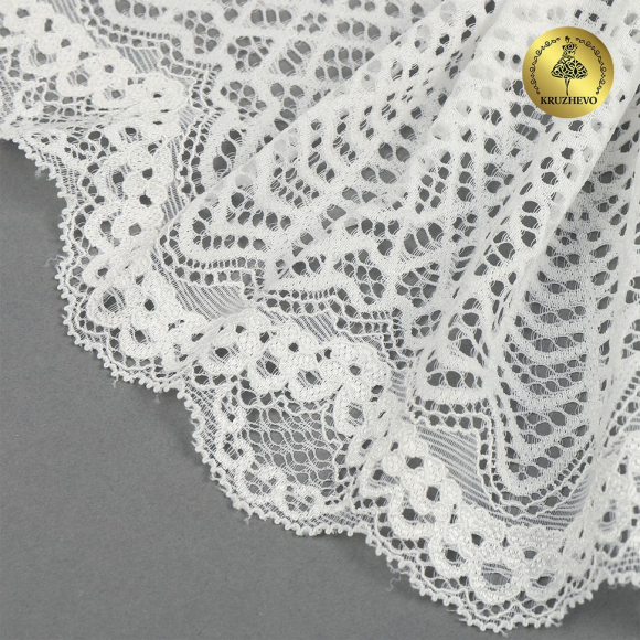 Кружево-стрейч KRUZHEVO арт.TBY.6389 шир.190мм цв.004 белый уп.3м Кружево-стрейч KRUZHEVO арт.TBY.6389 шир.190мм цв.004 белый уп.3м