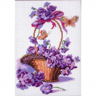 Рисунок на канве МАТРЕНИН ПОСАД арт.28х37 - 0399 Корзинка с цветами