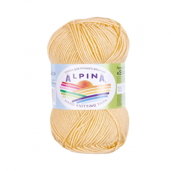Пряжа ALPINA SLAVIC (70% вискоза, 30% шерсть) 10х50г/140м цв.05 желтый