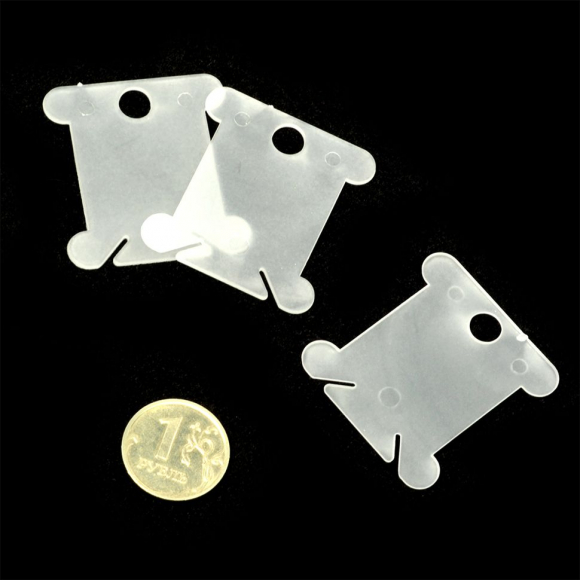 Бобина пластиковая для ниток арт. М008 цв.прозрачный