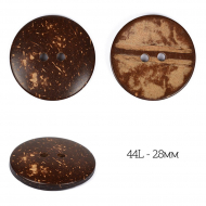 Пуговицы кокос TBY-107770 цв.натуральный 44L-28мм, 2 прокола, 50 шт