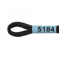 Нитки для вышивания Gamma мулине (3173-6115) 100% хлопок 24 x 8 м цв.5184 черно-серый