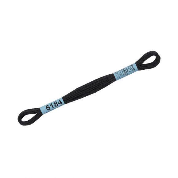 Нитки для вышивания Gamma мулине (3173-6115) 100% хлопок 24 x 8 м цв.5184 черно-серый