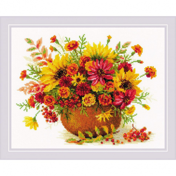Набор для вышивания РИОЛИС арт.1973 Осенние цветы 30х24 см