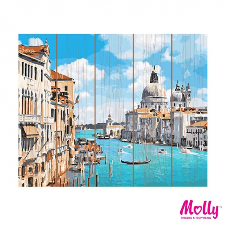 Картины по номерам на дереве Molly арт.KD0702 Санта-Мария-Делла-Салюте (25 цветов) 40х50 см