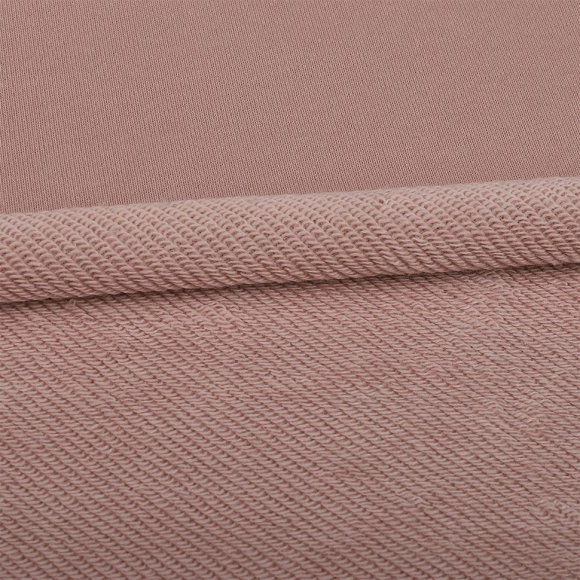 Ткань футер 3х нитка петля гл/крашеный диагональ 310г/м?  65%хб 35%пэ  шир.180см арт.УН-3106535-42(15) цв.пралине рул. 35-60м (1кг-1,8м)