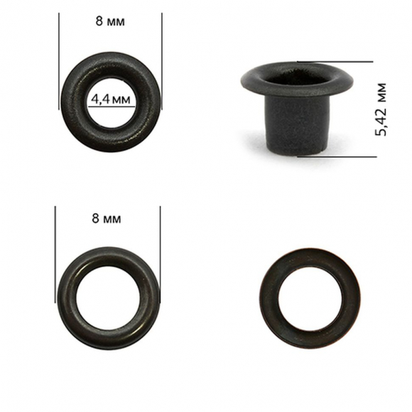 Люверсы латунь New Star №2 (? 4,4мм, h 5,42мм) цв. оксид уп. 5000шт Люверсы латунь New Star №2 (? 4,4мм, h 5,42мм) цв. оксид уп. 5000шт