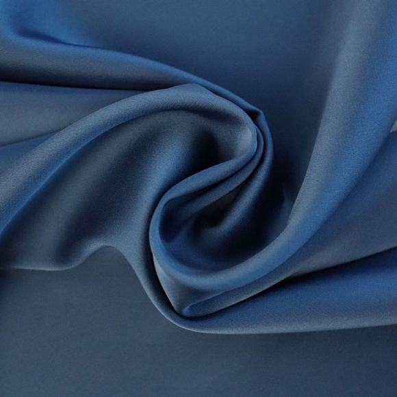 Ткань шелк Армани 90г/м? 97% полиэстер, 3% спандекс шир.145см арт.Р.19167.41 цв.41 джинсовый рул.30м