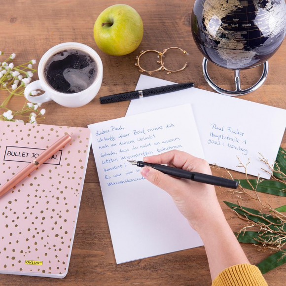 189615_Ручка перьевая "Eleganza Classic" с синим картриджем, размер пера M, 0.5 мм, цвет корпуса RoseGold