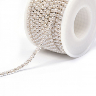 Цепь с жемчугом арт.TBY.05.03.S-1, цв.WHITE/SILVER, 3 мм, уп.10 м